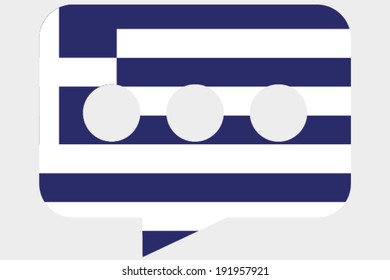 The flag of Greece in a messaging bubble