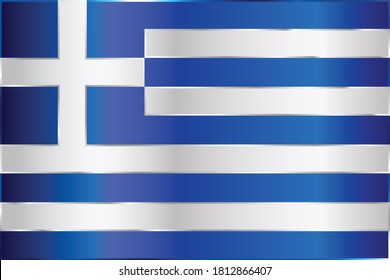 Bandera de Grecia con gradiente metálico