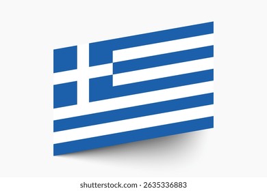Bandeira da Grécia. Bandeira da Grécia cores oficiais ícone inclinado digital vetor ilustração design.