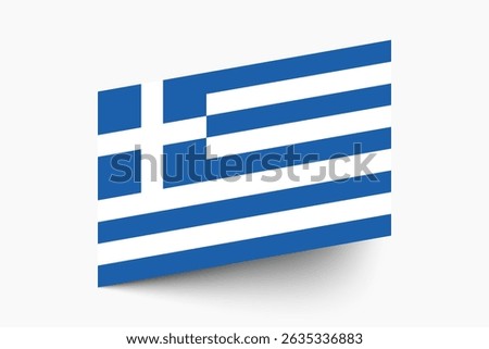 Flag of Greece. Greece flag official colors tilted icon digital vector illustration design.
