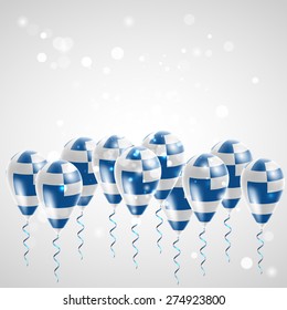 Flag of Greece on balloon. Celebration and gifts. 