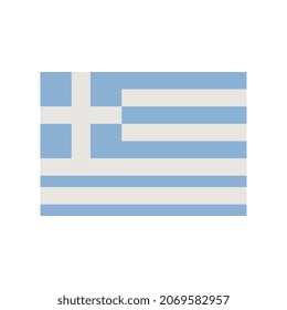 Flag Greece. Pixel art. Stickers design. Isolated vector illustration. 