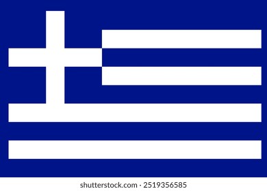 Bandera de Grecia con colores reales. Ilustración vectorial