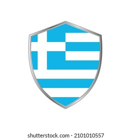 Bandera de Grecia con marco plateado