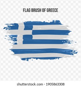 Flag Of Greece in texture brush  with transparent background, vector illustration in eps file