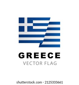 Flag of Greece. Vector illustration isolated on white background. Colorful Greek flag logo.