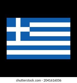 
Flag of Greece vector illustration on black background