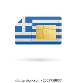 Flag of Greece. Vector illustration of SIM Card with flag on white background