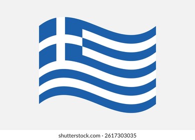 Flag of Greece. Greece wavy flag digital vector illustration. Fluttering flag.