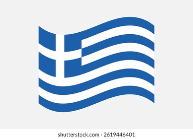 Flag of Greece. Greece wavy flag digital vector illustration. Fluttering flag.