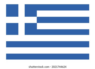 Bandera de Grecia.Dimensión y color de la proporción oficial. Ilustración vectorial