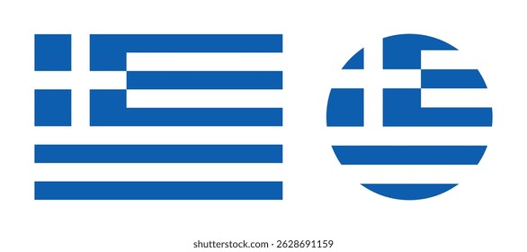Bandera de Grecia. Ronda de Vector de la bandera de Grecia.