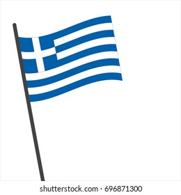 Flag of Greek , Greek flag waving isolated vector illustration