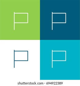 Flag green and blue material color minimal icon or logo design