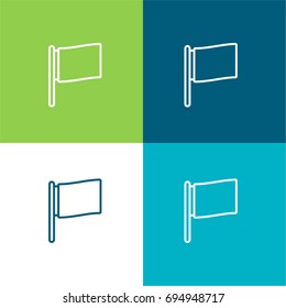 Flag green and blue material color minimal icon or logo design