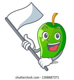 With flag green mango isolated with the mascot