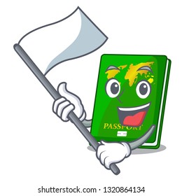 With flag green passport  