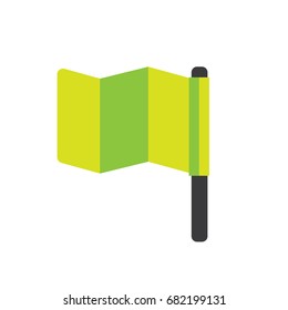 Flag green, white background