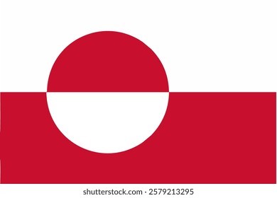 flag of Greenland, Arctic island owned by Denmark - isolated vector illustration