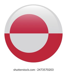 Flag of Greenland. Greenland circle flag. Flag icon. Standard color. Round flag. Computer illustration. Digital illustration. Vector illustration.