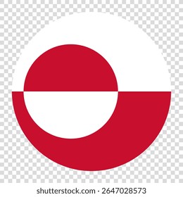Flagge von Grönland. Grönland Kreis Flagge Logo Symbol Computer Vektorgrafik-Design. Transparenter Schachbretthintergrund.