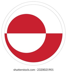 Bandera del círculo de Groenlandia. Bandera de Groenlandia en forma de diseño redondo