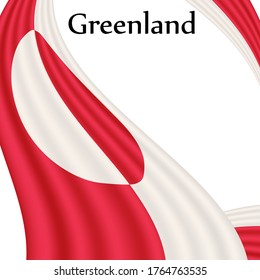 Flag of Greenland country on white background. Eps.file.