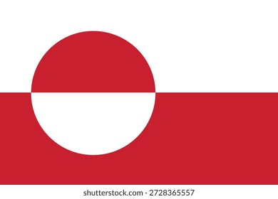 Bandeira da gronelândia no reino da dinamarca Imagem vetorial
