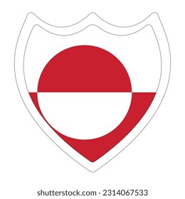 Flag of Greenland. Greenland flag in design shape