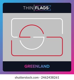 The flag of Greenland, Download Editable Thin Icons. Country, World and International Flag Icons Set. Greenland Flag Icon Graphic Vector Stroke