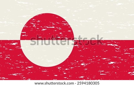 Flag of Greenland with grunge effect, Greenlandic flag. Vector illustration, EPS 10