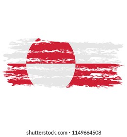 Flag of Greenland the illustration vector on a white background, brush stroke Design Elements