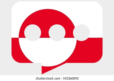 The flag of Greenland in a messaging bubble