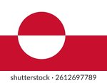 Flag of Greenland. Greenland flag official colors and proportion digital vector illustration.