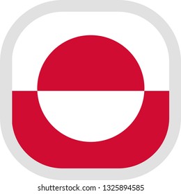 Flag of Greenland. Rounded square icon on white background, vector illustration.