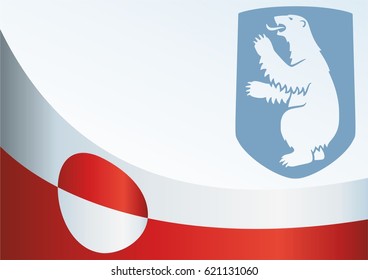 Flag of Greenland, template for the award, official document with the flag and the symbol of Greenland