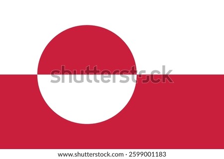 Flag of Greenland vector illustration, Greenlander country flag, symbol of freedom, patriotism and independence