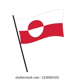 Flag of Greenland , Greenland flag waving isolated vector illustration