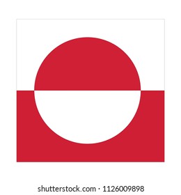 Flag of Greenland,Greenland flag Vector Square Icon - Illustration, Flag of Greenland. Abstract concept, icon, square, button. Raster illustration on white background.