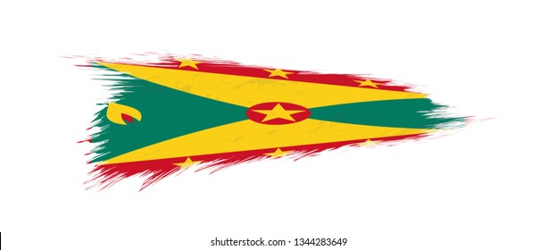 Flag of Grenada in grunge brush stroke, vector grunge illustration.