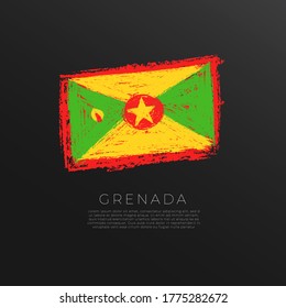 Bandera de Granada en el paso del pincel de Grunge : Ilustración vectorial