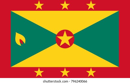 Flag of Grenada in national colors, vector