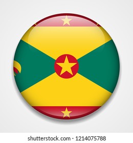 Flag of Grenada. Round glossy badge