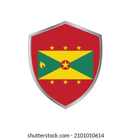 Flagge von Grenada mit silbernem Rahmen