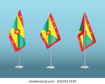 Flag of Grenada with silver pole