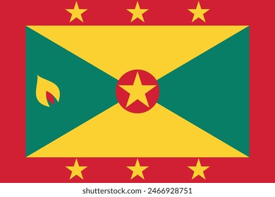 Bandera de Granada. Bandera amarillo-verde con un borde rojo. Símbolo de estado de Granada.