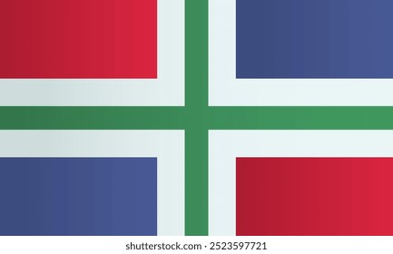 Bandeira de Groningen, Países Baixos. Distrito da Holanda