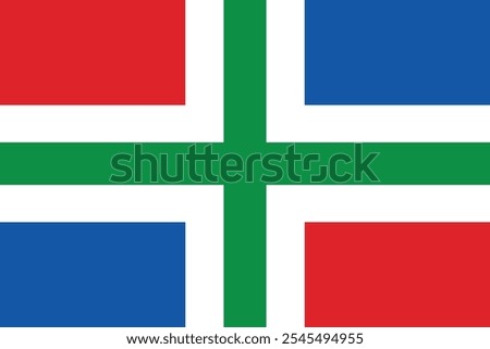 The flag of Groningen, The Netherlands, vector design