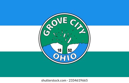 Flag of Grove City, Ohio, USA. 