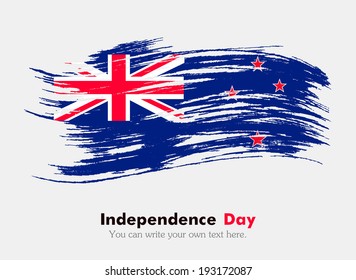 Flag in grungy style. Independence Day. New Zealand flag